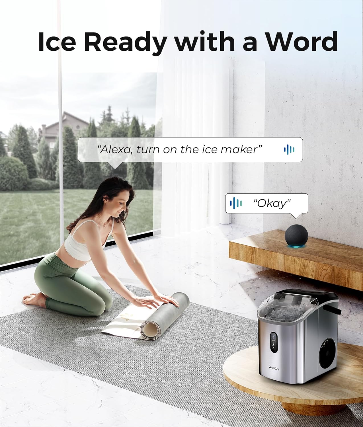 Ecozy Chillio Nugget Ice Maker Countertop Mistalo IM-NS280B