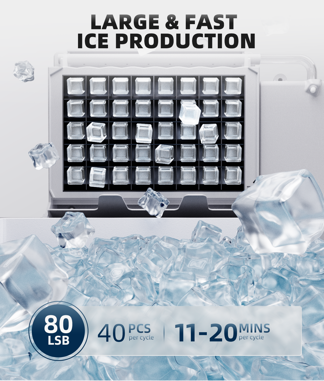 Ecozy Chillio 15" Under Counter Ice Maker Machine IM-SB801A