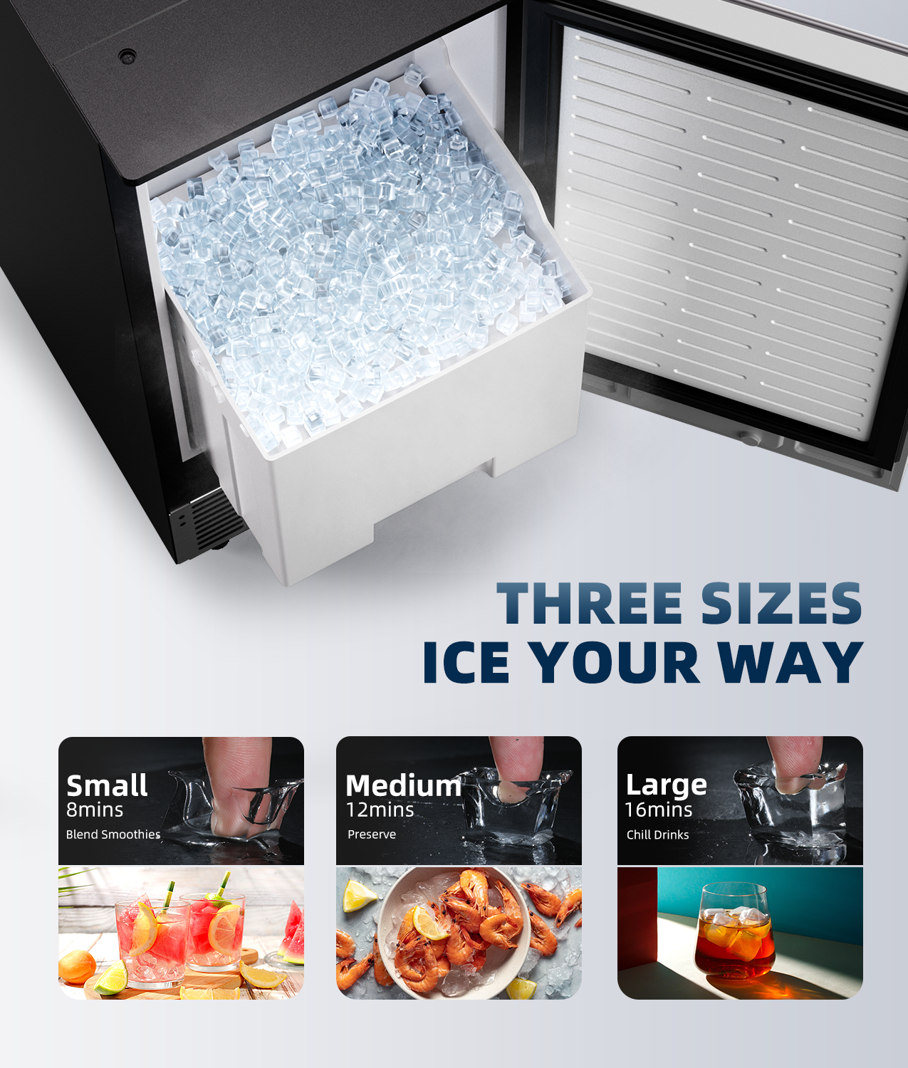Ecozy Chillio 15" Under Counter Ice Maker Machine IM-SB801A