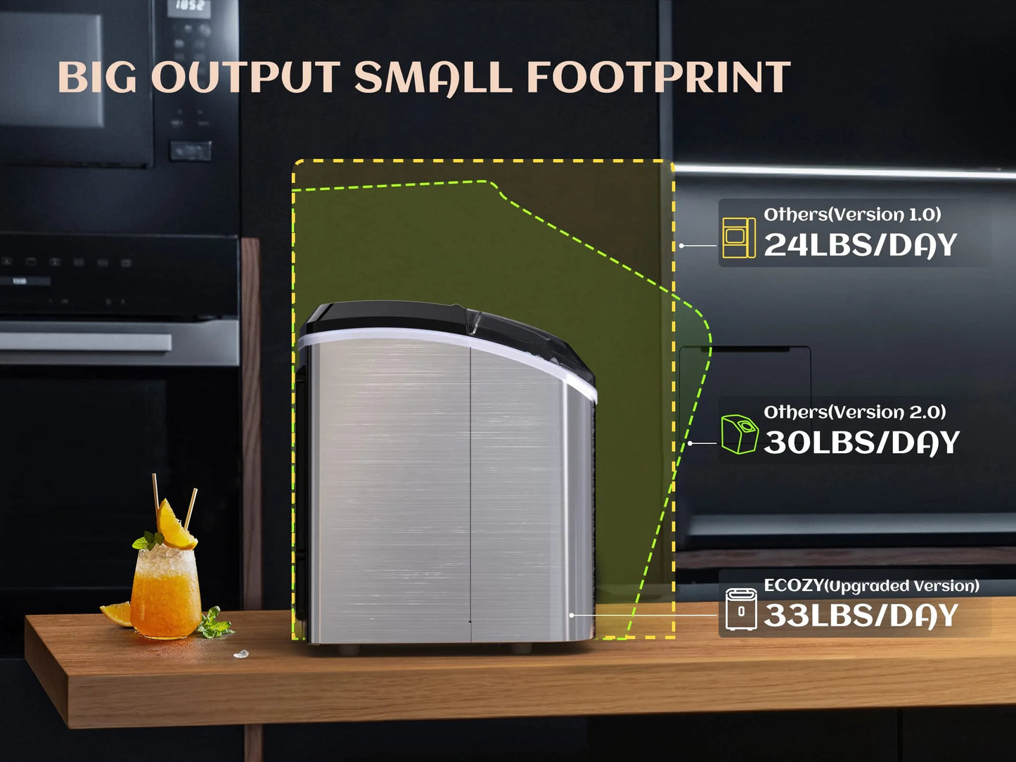 Ecozy Chillio Nugget Ice Maker Countertop Mistalo IM-NS280C