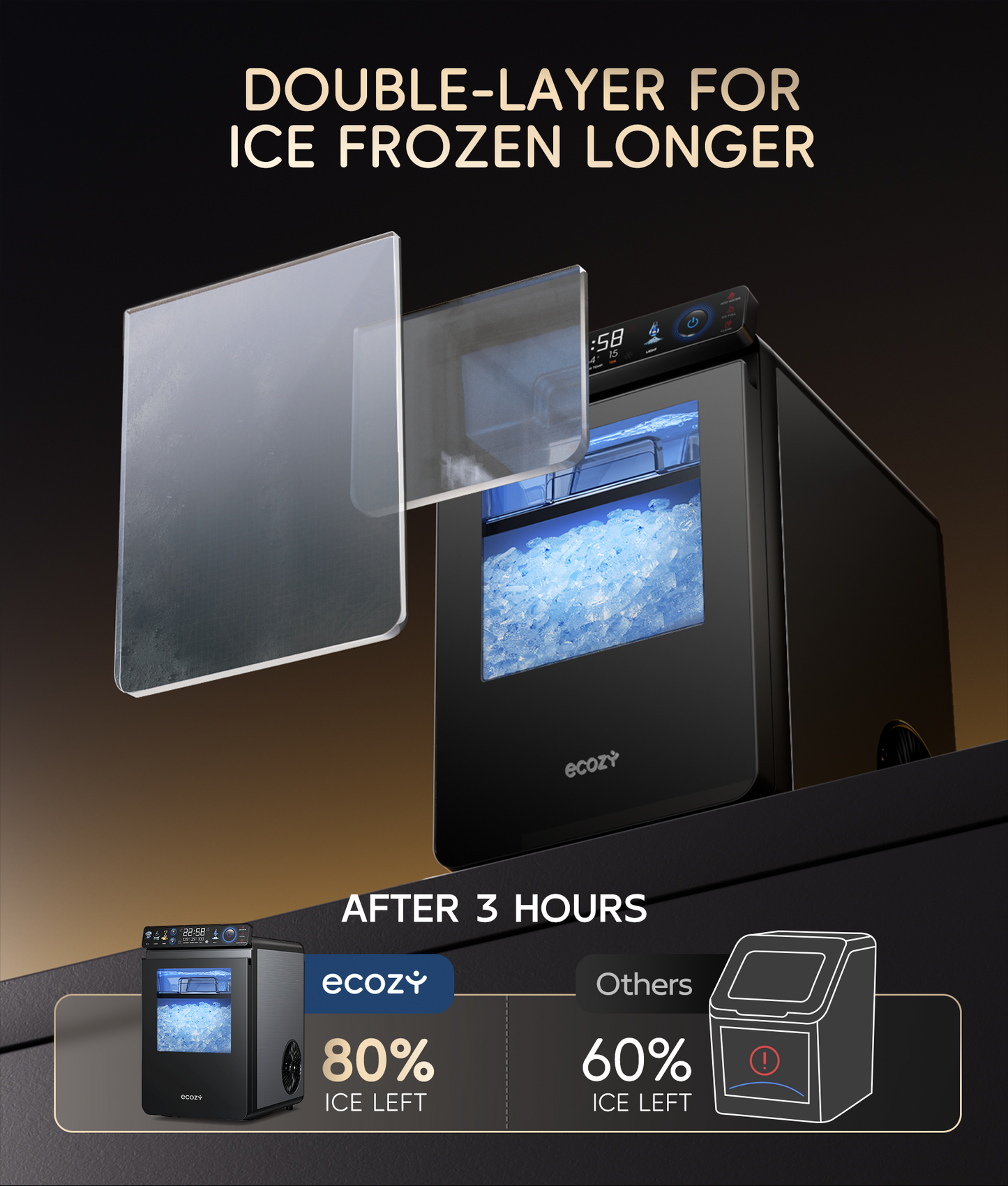 Ecozy Chillio Nugget Ice Maker Countertop IM-NS451B