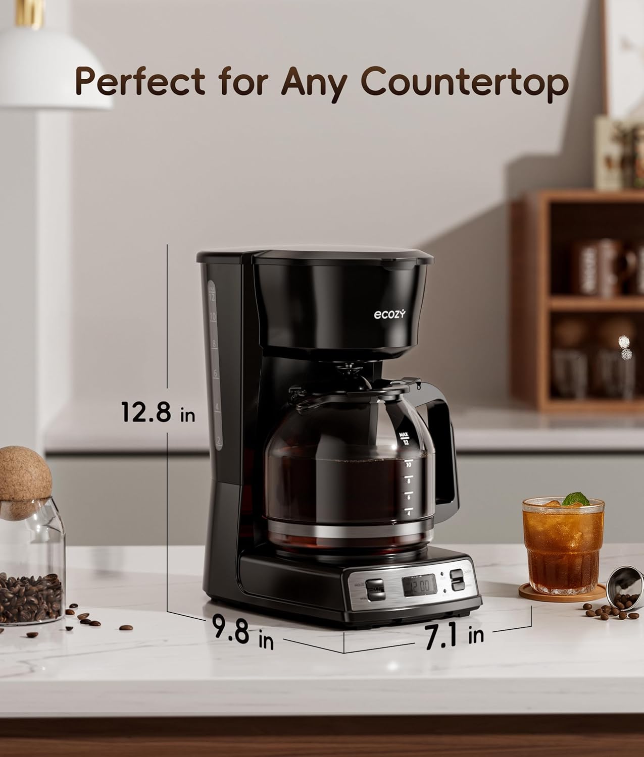 Ecozy Chillio 12-Cup Programmable Coffee Maker CM-DM122A