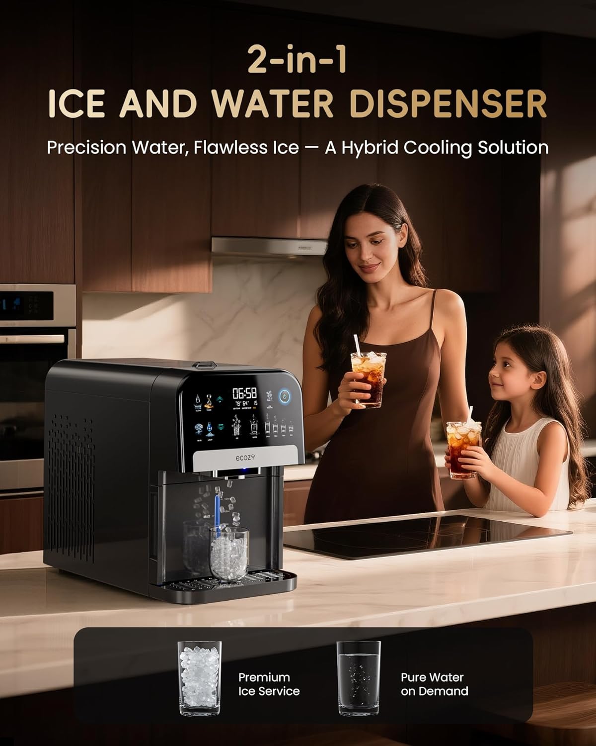 Ecozy Chillio Nugget Ice Maker Dispenser IM-ND481B