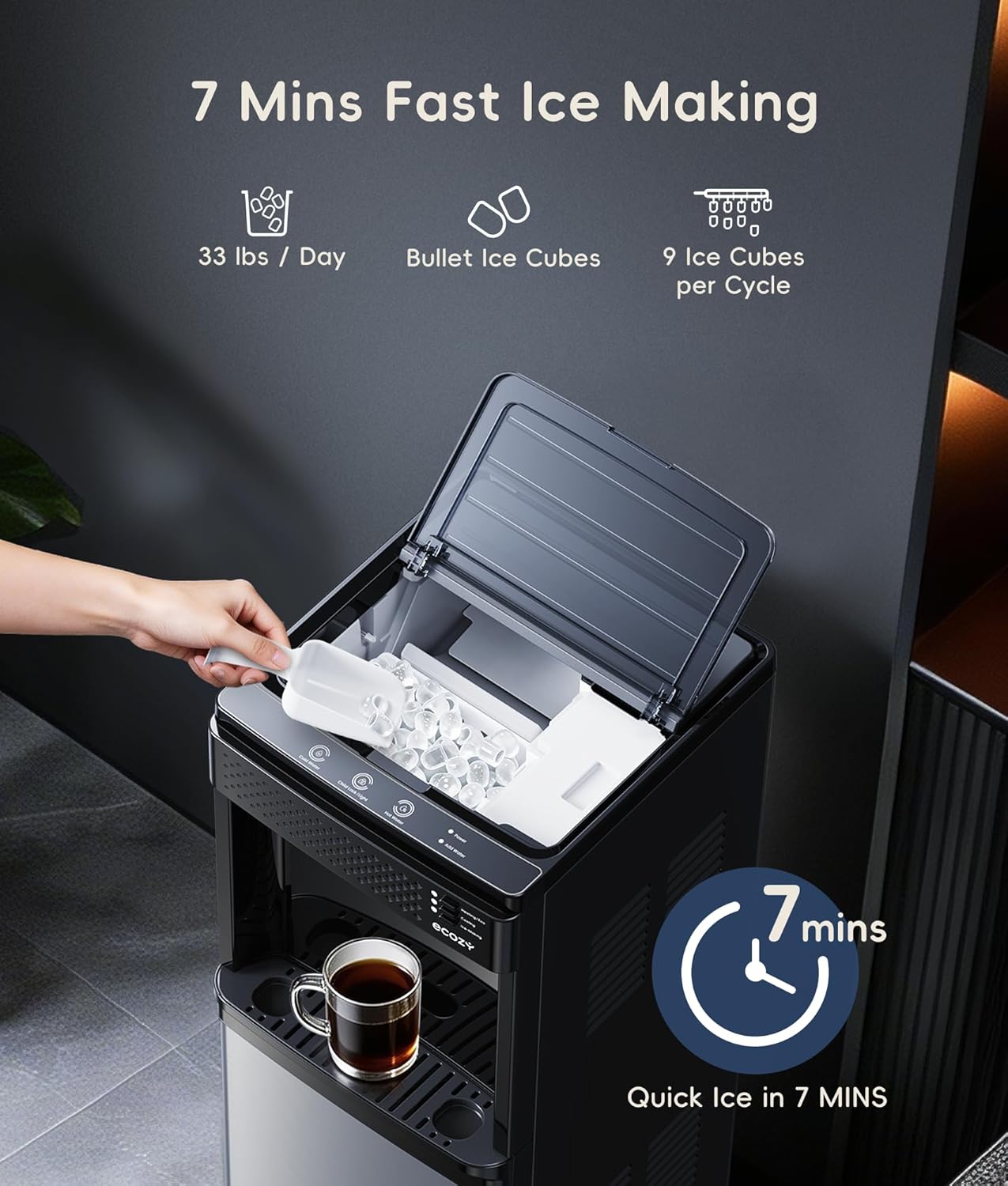 Ecozy Chillio 4-in-1 Water Dispenser with Ice Maker WC-BW342C