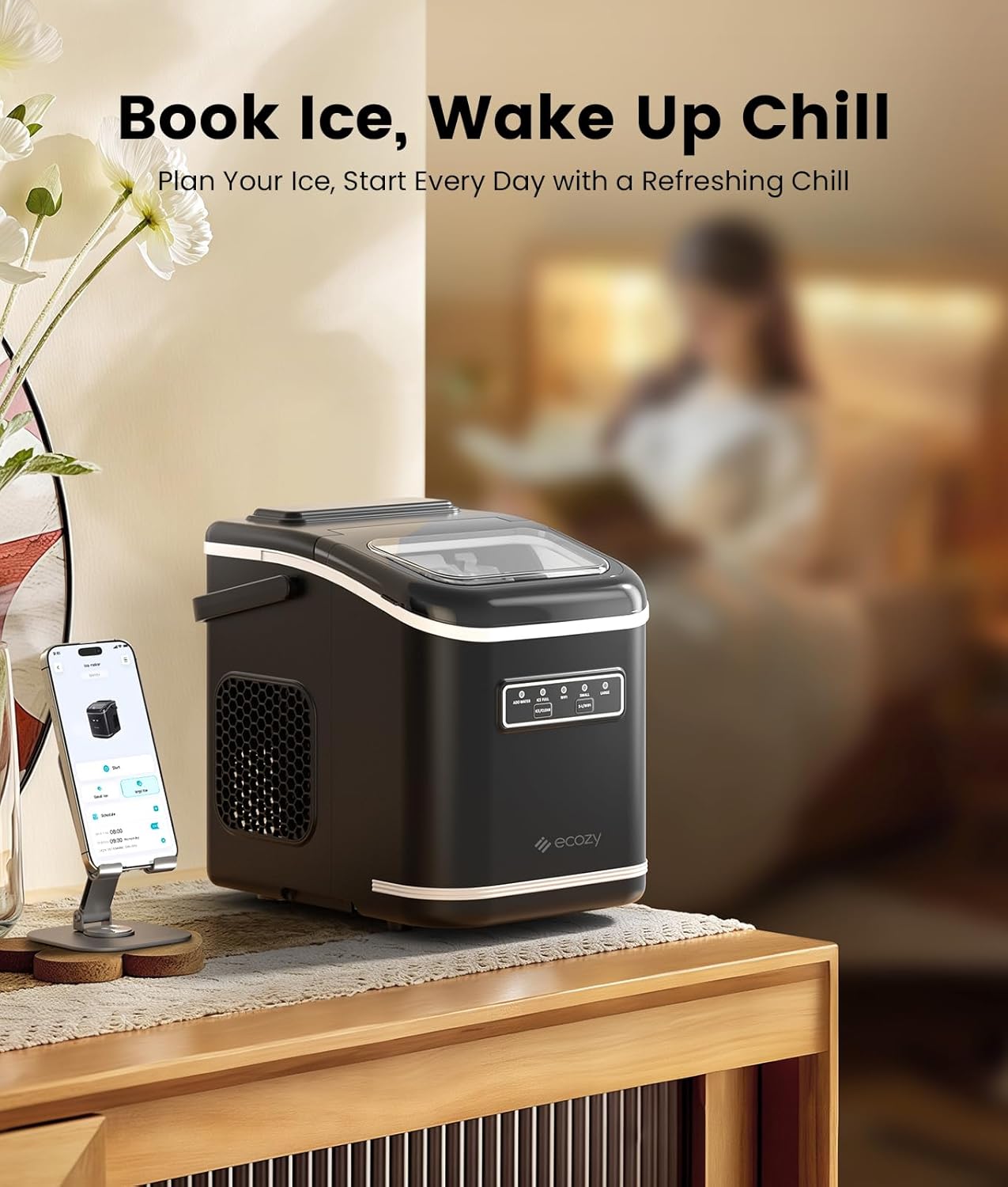 Ecozy Chillio Smart Ice Maker, Portable Ice Makers IM-BS261B