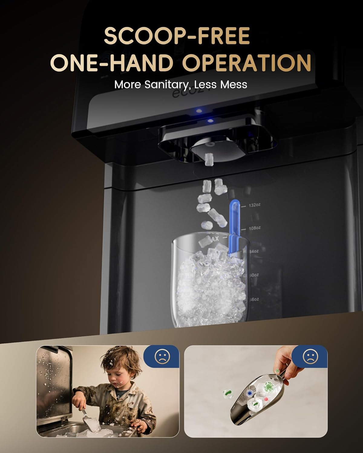 Ecozy Chillio Nugget Ice Maker Dispenser IM-ND481B