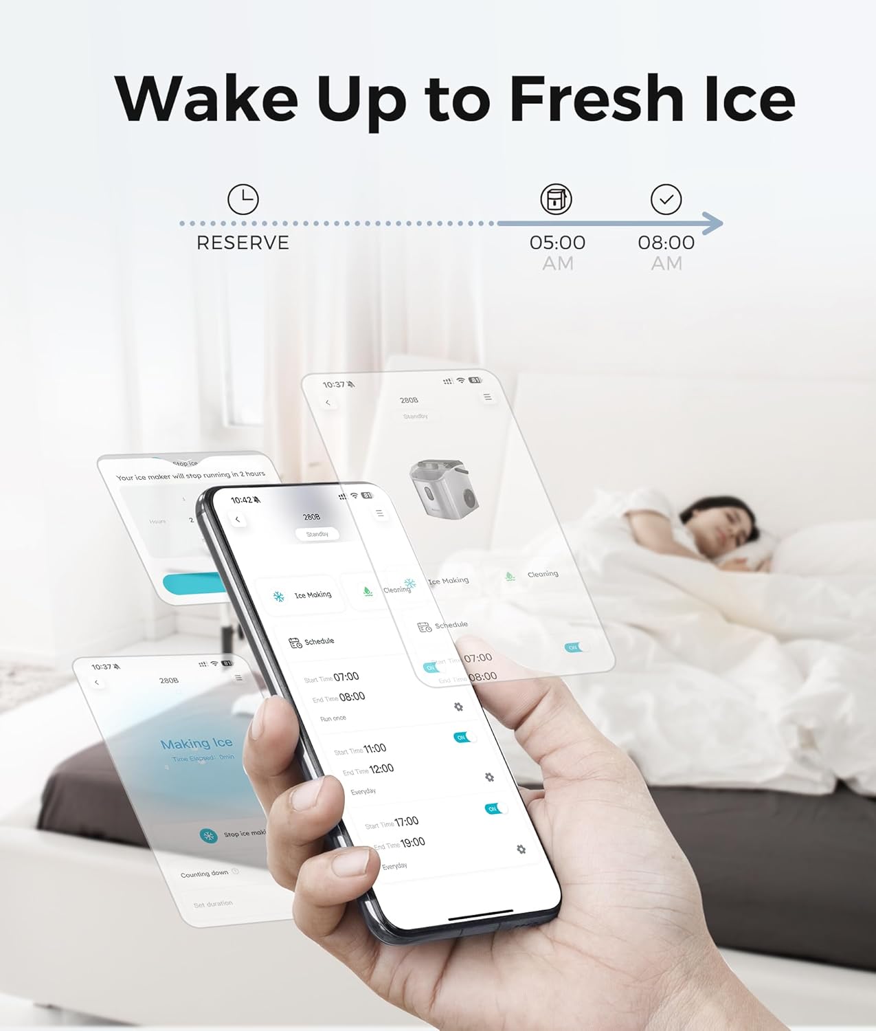 Ecozy Chillio Nugget Ice Maker Countertop Mistalo IM-NS280B
