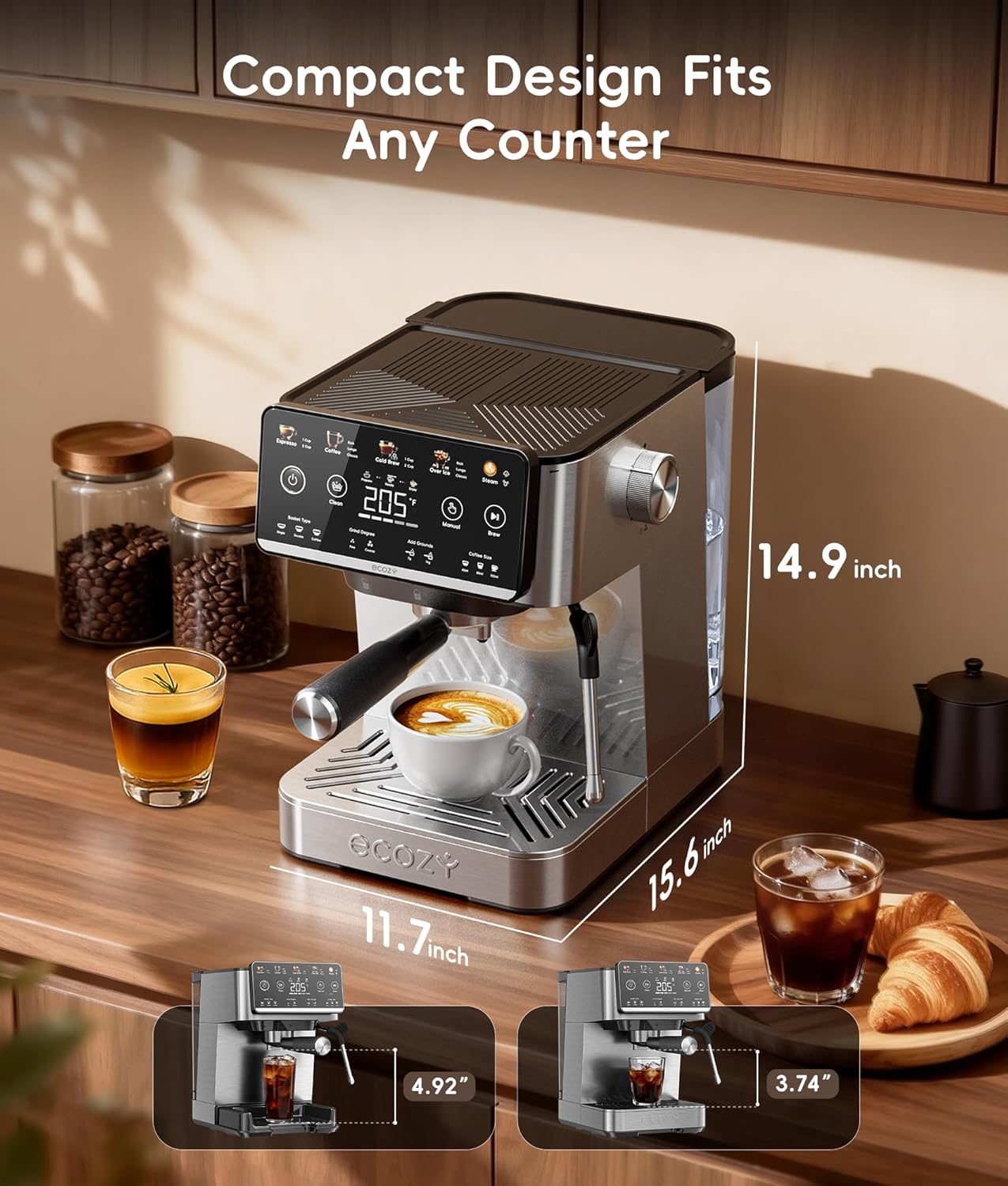 Ecozy Chillio 4-in-1 Espresso Machine and Coffee Maker CM-PM020A