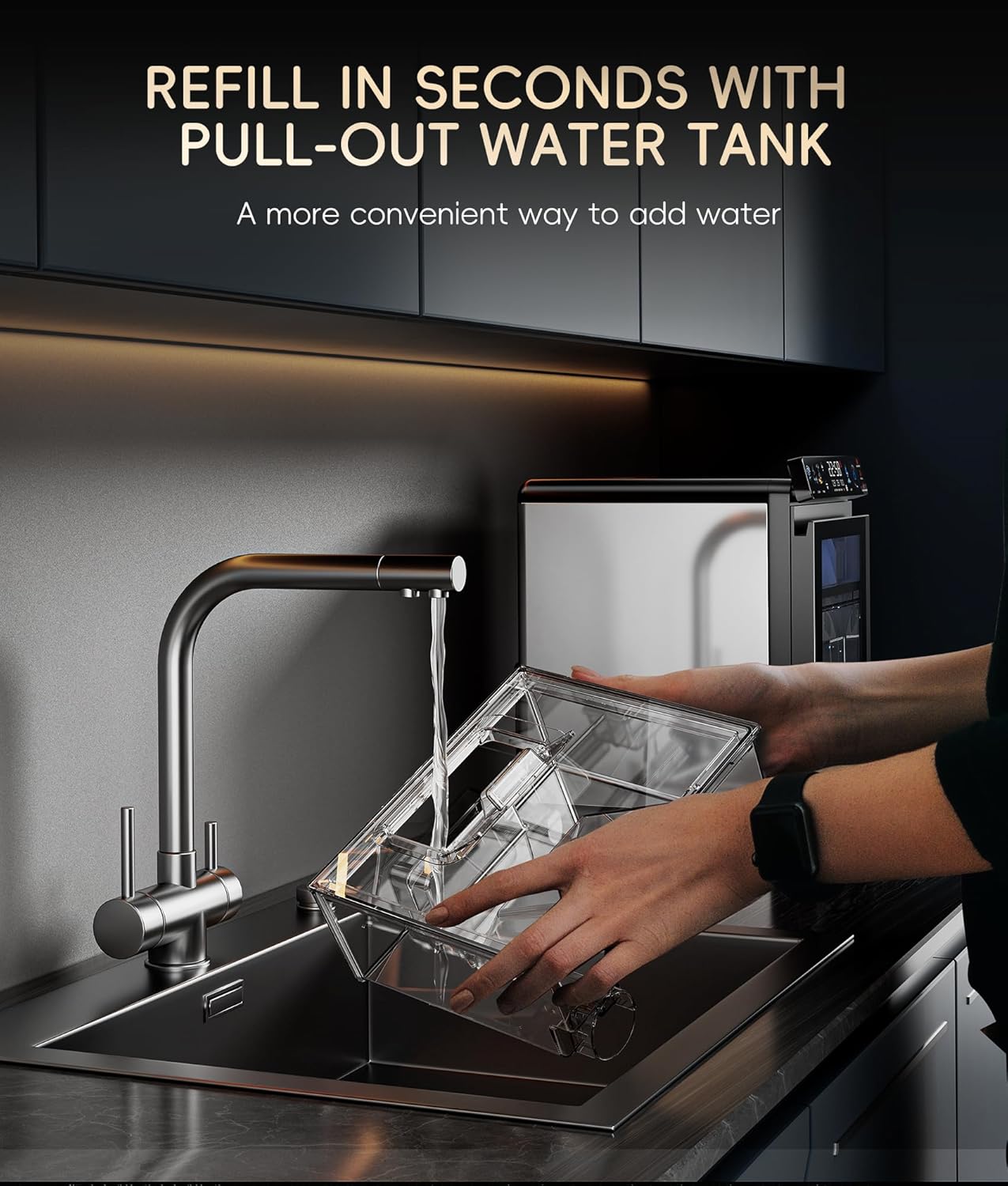 Ecozy Chillio Smart Panel Nugget Ice Maker Mistalo IM-NS451B
