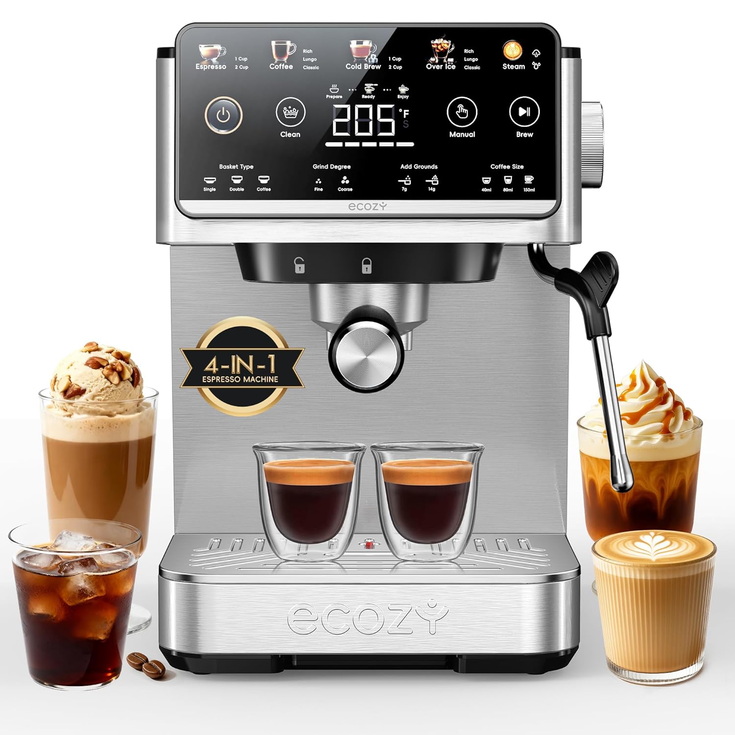 み*み様 CHILEWICH36x49BASKET WEAVE　ESPRESSO Ecozy Chillio 4-in-1 Espresso Machine and Coffee Maker CM-PM020A