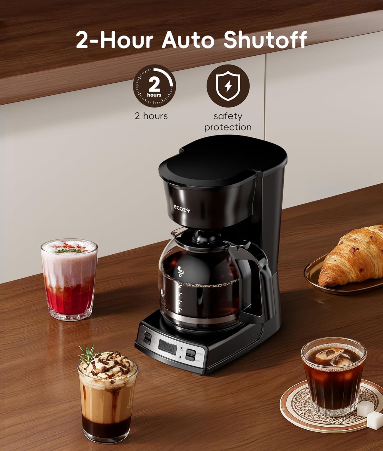 Ecozy Chillio 12-Cup Programmable Coffee Maker CM-DM122A
